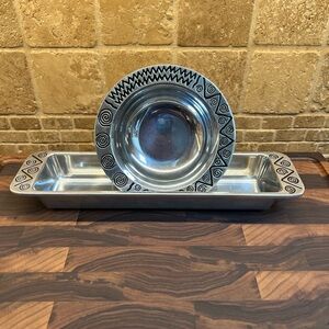 Wilton Arametale Reggae Cracker Tray and Dip Bowl